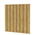 Grenen geschaafd plankenscherm 15-planks 15 mm, 179 x 179 cm, recht, groen geïmpregneerd.