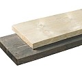 Midden-europees vuren steigerplank 2,9 x 19 x 500 cm, donkergrijs geïmpregneerd.