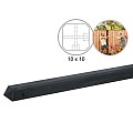 Betonpaal glad met diamantkop 10 x 10 x 310 cm, antraciet ongecoat, hoekpaal t.b.v. 2 betonplaten.