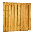 Grenen geschaafd plankenscherm 21-planks 15 mm, 180 x 180 cm, verticaal recht, groen geïmpregneerd.