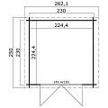 Blokhut Ingo 230x230 Platinum Grey-Wit