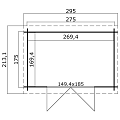 Blokhut Nadia 275x230 Platinum Grey-Wit
