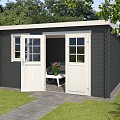 Blokhut Amira 380x275 Carbon Grey-Wit