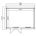 Blokhut Amira 380x275 Carbon Grey-Wit