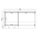 Blokhut Maribel 680x300 Platinum Grey-Wit