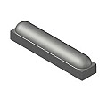 Stootband 2 zijden rond 18x20x100 voet 8cm grijs