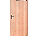 Douglas enkele dichte deur met zwart beslag inclusief kozijn, rechtsdraaiend, 90 x 201 cm, onbehandeld.