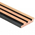 Douglas geschaafd triple profiel 2.5x14x300 cm zwart/onbehandeld