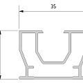 Aluminium balk zwart 4.000x35x25 mm laag