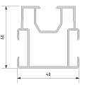Aluminium balk met dubbele kamer 4000x40x40 mm