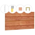 Zweeds rabat douglas enkelzijdige wand B. t.b.v. dubbele deur. 228.5x224 cm onbehandeld