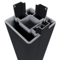 Newtechwood aluminium poortpaalset, 2 stuks met paalkap, 8x8x270 cm, zwart.