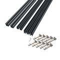 Boston alu profielset voor hpl/glas 5x horizontaal 12x30mm L-175cm + 10 connecters RAL7016