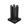 Boston paalhouder L-20cm op plaat 120x120mm RAL9005 incl. kap