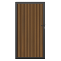 NewTechWood co-extrusie composiet deur in aluminium frame, verticaal triple, 100 x 195 cm, Teak/zwart.