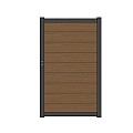 NewTechWood co-extrusie composiet deur Premium in aluminium frame, horizontaal, 97 x 186 cm, Teak.