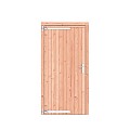 Douglas dichte enkele deur 108x209 cm, linksdraaiend, verzinkte hengen, RVS beslag, onbehandeld.