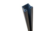 Boston alu paalprofiel voor hpl/glas RAL7016 24x17mm L-184cm tbv paal L-124/190cm