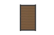 NewTechWood co-extrusie composiet deur Premium in aluminium frame, horizontaal, 97 x 186 cm, Teak.