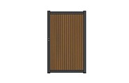 NewTechWood co-extrusie composiet deur Premium in aluminium frame, verticaal triple, 97 x 186 cm, Teak.