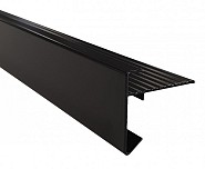 Aluminium daktrim 45x45 mm - 250 cm, zwart RAL 9005