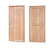 Douglas enkele dichte deur inclusief kozijn, rechtsdraaiend, 90 x 201 cm, kleurloos geïmpregneerd.