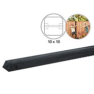 Betonpaal glad met diamantkop 10 x 10 x 310 cm, antraciet ongecoat, tussenpaal t.b.v. 2 betonplaten.