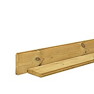 Grenen profielplank 2,8 x 14,5 x 200 cm, groen geïmpregneerd.