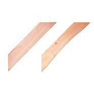 Douglas geschaafde schoor, gebogen, 6 x 14 x 77 cm, onbehandeld.