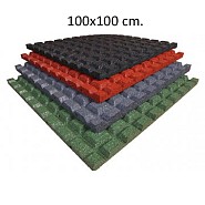 Rubbertegel 100x100 cm.