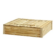 Zandbak Tom met deksel/zitbank 120 x 120 x 30 cm, groen geïmpregneerd.