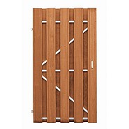 Bangkirai Jumbo deur met stalen frame. 90x180cm. incl. RVS cilinderslot