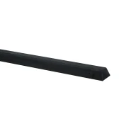 Betonpaal glad met diamantkop 10x10x280 cm, antraciet gecoat, tussenpaal.