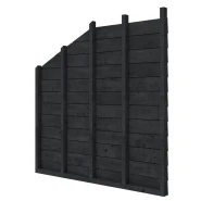 Douglas wandpakket t.b.v. enkelzijdige zijwand kapschuur Comfort, zwart geïmpregneerd.