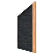 Douglas wandpakket t.b.v. enkelzijdige 1m zijwand kapschuur Comfort (incl. staander), zwart geïmpregneerd.