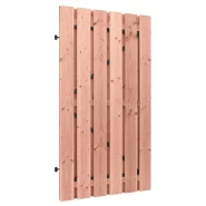 Douglas geschaafde plankendeur op zwart verstelbaar stalen frame, 16 mm, 100 x 190 cm, onbehandeld.