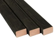 Douglas geschaafde regel gedroogd 4,5 x 7 x 250 cm, zwart