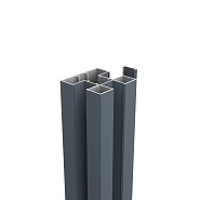 Boston alu H paal 75x75mm L-300cm RAL7016 incl. alu afwerkingsprofiel 4x24 mm L-300cm