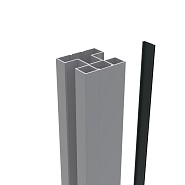 Boston alu Klikprofiel 6x24mm L-190cm RAL9005 tbv alu H paal L-190cm