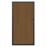 NewTechWood Co-extrusie composiet deur in aluminium frame, verticaal triple, 100 x 195 cm, Teak.