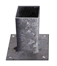 Vloerpaalhouder verzinkt 12 x 12 cm.