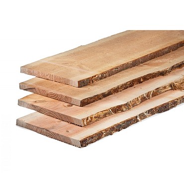 Douglas fijnbezaagd schaaldeel 1,9 x 12-25 x 400 cm, onbehandeld.