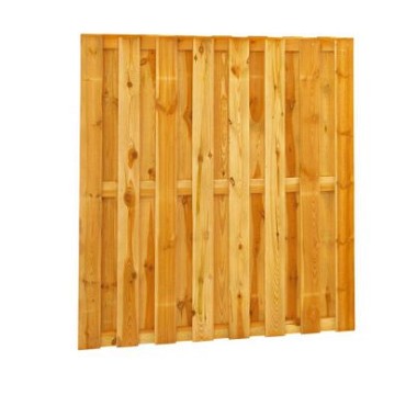 Grenen geschaafd plankenscherm 15-planks 15 mm, 179 x 179 cm, recht, groen geïmpregneerd.