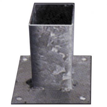 Vloerpaalhouder verzinkt 12 x 12 cm.