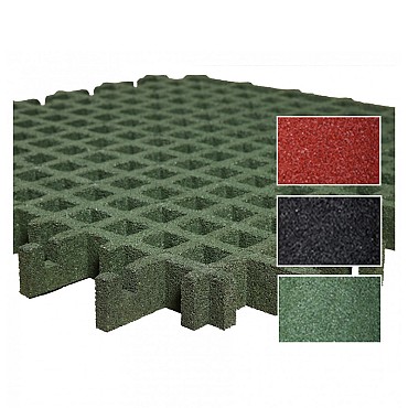 Rubber Grastegel 100x50x4,5 cm. zwart - valhoogte 160 cm