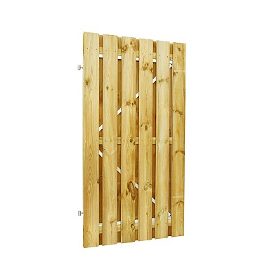 Grenen geschaafde plankendeur op verstelbaar stalen frame 90 x 180 cm, recht, groen geïmpregneerd.