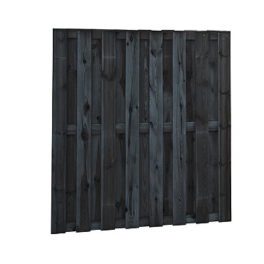 Geïmpregneerd scherm 180x180cm zwart gedompeld planken 15x140mm