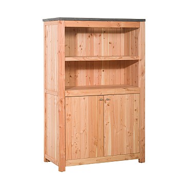 Buitenkeuken dubbel 168 Excellent, 168 x 109 x 56 cm (HxBxD) met 3 schappen en deuren, onbehandeld.