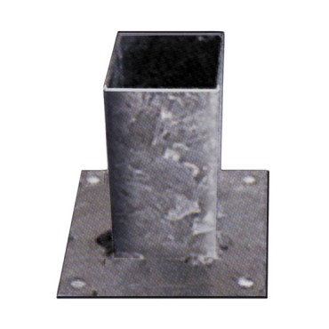 Vloerpaalhouder verzinkt 9 x 9 cm.