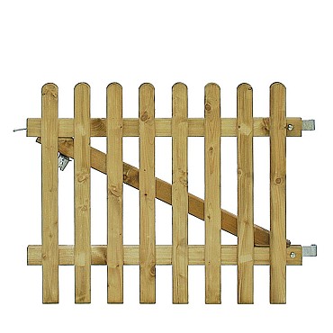 Excellent poort inclusief klinkset, 100 x 80 cm, groen geïmpregneerd.